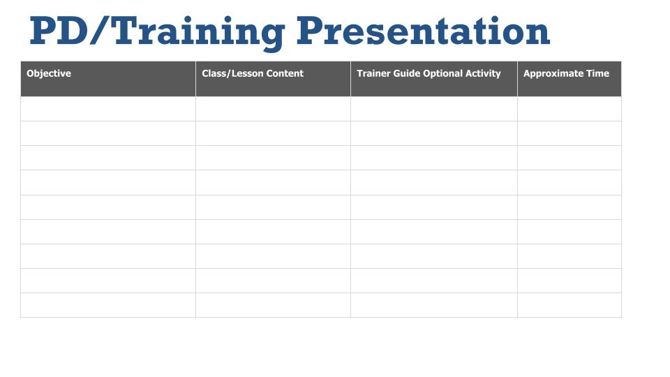 Planning Template   A Professional Development 1